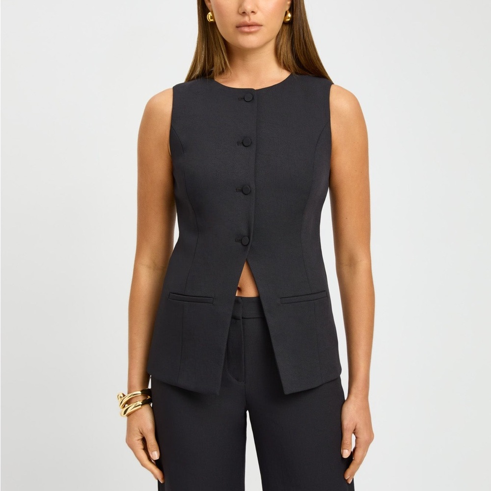 Kookai Black Button-Up Vest